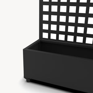 Parete divisoria Toma con fioriera in acciaio 190x82x38 cm Nero [casa.pro]