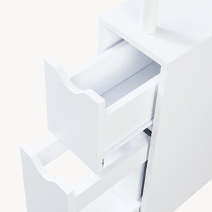 Scaffale da Bagno Fadeskimma Mobile Contenitore con Ripiani Cassetto e Scomparto Estraibile 113 x 19 x 45 cm - Bianco [en.casa] 