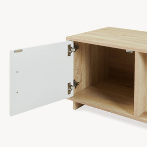 Tavolino Centrale da Salotto Kenta 80x45x40 cm Effeto Rovere Sonoma/Bianco [en.casa]