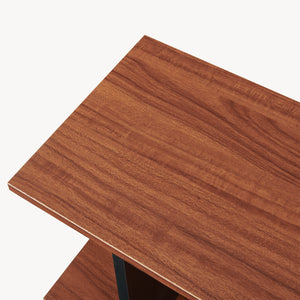 Tavolino Laterale Trond a 2 Scomparti Aperti Mobiletto Multiuso 80 x 29 x 60 cm - Nero/Effetto Noce [en.casa]