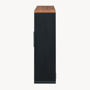 Mobiletto da Parete Trond con 2 Ante a Specchio Armadietto Pensile da Bagno 50 x 60 x 15 cm - Nero/Effetto Noce [en.casa]



