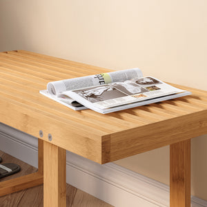 Panca da Ingresso Aarela Seduta in Bambù Naturale 91 x 41 x 38 cm [en.casa]