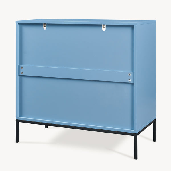 Comò a 3 Cassetti Colwyn Cassettiera Mobile Contenitore 78 x 80 x 40 cm - Blu [en.casa]
