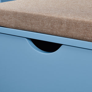 Panca Portascarpe Colwyn con Cuscino Scarpiera con Seduta Imbottita 80 x 40 x 45 cm - Blu [en.casa]