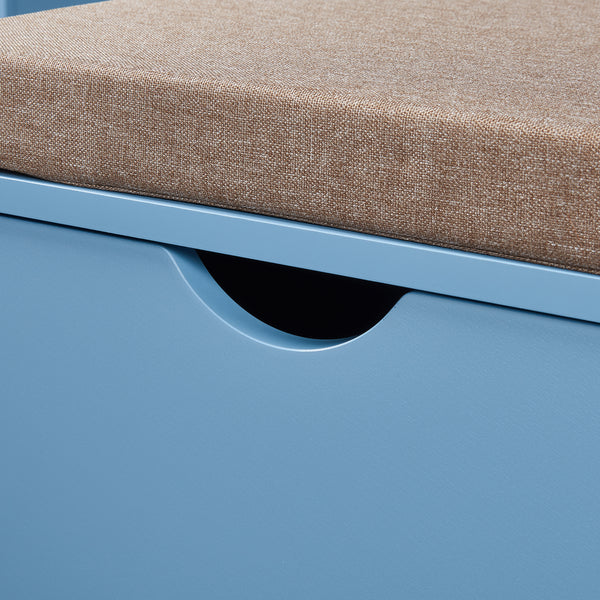 Panca Portascarpe Colwyn con Cuscino Scarpiera con Seduta Imbottita 80 x 40 x 45 cm - Blu [en.casa]