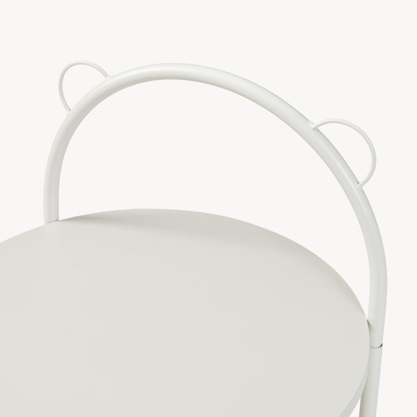 Carrello Portaoggetti Jässaatka a Rotelle Tavolino Rotondo in Acciaio con 2 Ripiani 76 x Ø40 cm - Grigio [en.casa]