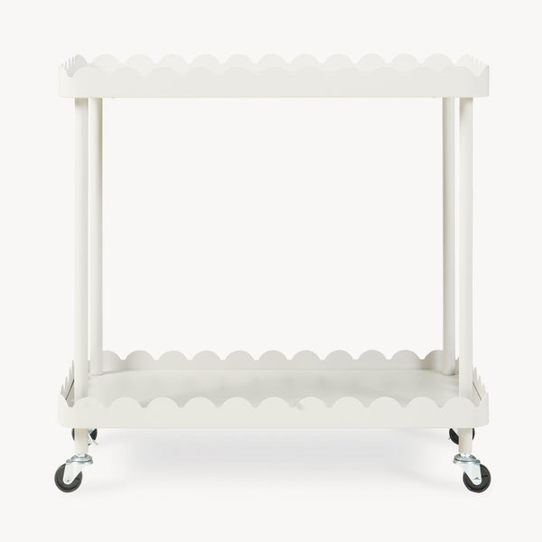 Carrello Portaoggetti Bolmanralu a 2 Ripiani e Rotelle 60 x 61 x 31 cm Struttura in Acciaio - Grigio [en.casa]