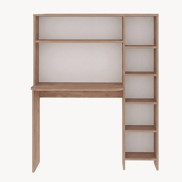 Scrivania Onega con Mensole Integrate 143 x 114 x 40 cm -  Effetto Legno [en.casa]