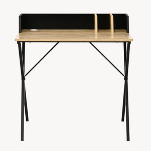 Scrivania Kappespoo 84x80x50 cm Nero/effetto quercia [en.casa]