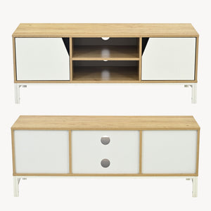 Mobile TV Kerrköndam 120x40x46 cm effetto quercia/bianco [en.casa]