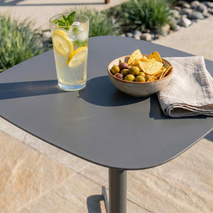Tavolino da esterno Foggia 43x40x40 cm Acciaio Grigio antracite [casa.pro]