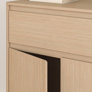 Credenza Takranmaa con Cassetto e Ante 88x79x39 cm Effetto Rovere [en.casa] 