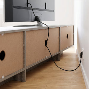 Mobile TV Kapipimso con 3 ante 194x31x37 cm effetto quercia, grigio [en.casa]