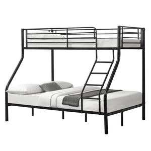 Letto a Castello Sortland a 3 Posti con Barriera Anticaduta e Scaletta 200 x 140/90 cm Metallo [neu.haus]
