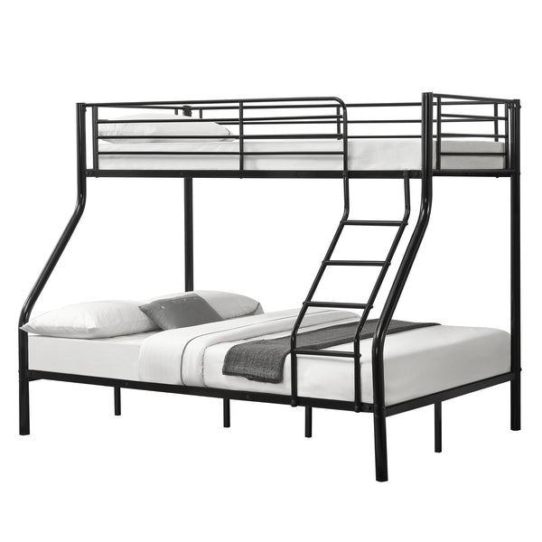 Letto a Castello Sortland a 3 Posti con Barriera Anticaduta e Scaletta 200 x 140/90 cm Metallo [neu.haus]