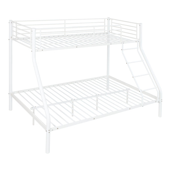 Letto a Castello Sortland a 3 Posti con Barriera Anticaduta e Scaletta 200 x 140/90 cm Metallo [neu.haus]