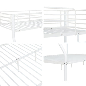 Letto a Castello Sortland a 3 Posti con Barriera Anticaduta e Scaletta 200 x 140/90 cm Metallo [neu.haus]