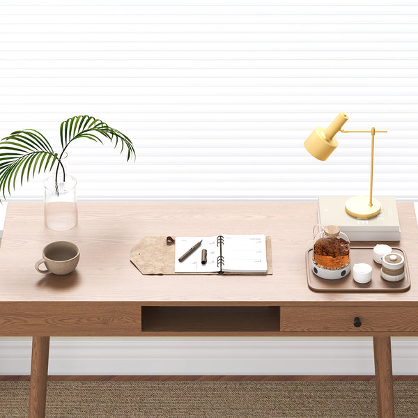 Scrivania Habo con Cassetto e Scomparto Aperto 75 x 115 x 48 cm - Effetto Noce [en.casa]