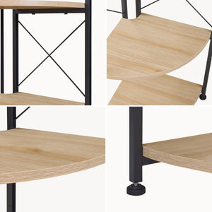 Scaffale Angolare Ulfborg con 6 Ripiani 160 x 30 x 30 cm - Nero / Effetto Rovere [en.casa]
