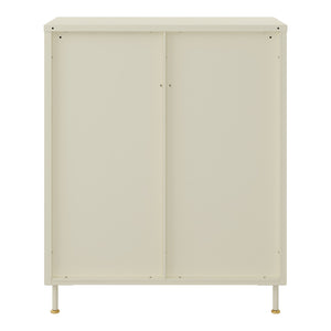 Sideboard Lindau Acciaio 97x80x40 cm Bianco crema [en.casa]