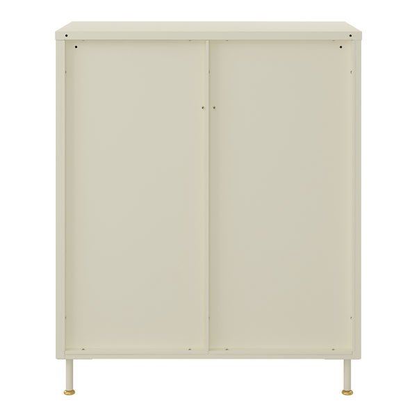 Sideboard Lindau Acciaio 97x80x40 cm Bianco crema [en.casa]