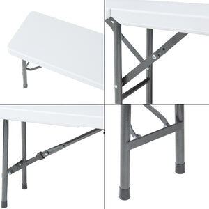 Set panca pieghevole Ljusnarsberg 2 pz. Bianco [en.casa]