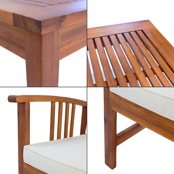 Set di mobili da giardino Brissogne 4 pz. Legno di acacia certificato FSC® [en.casa]