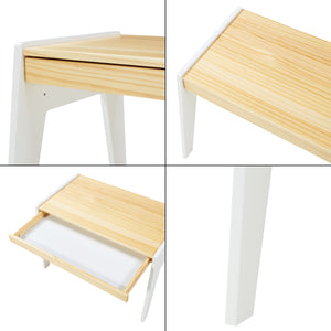 Scrivania per bambini con sedia Skinnskatteberg legno/bianco [en.casa]