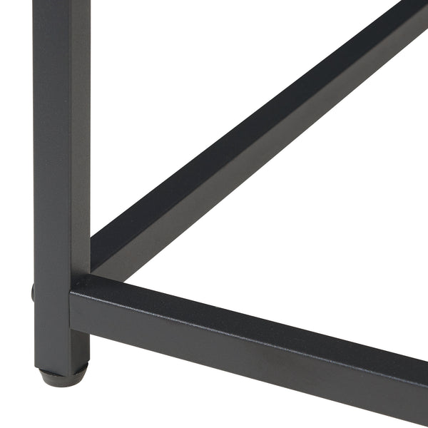 Tavolino da salotto Trollhättan 3 pz. effetto marmo, bianco [en.casa]