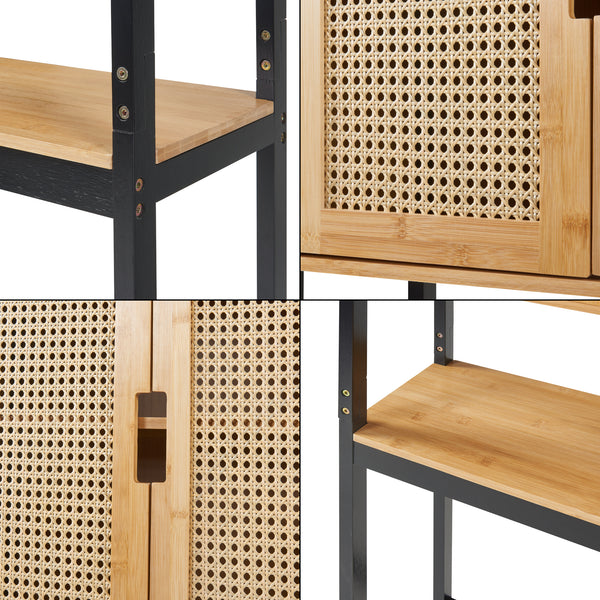 Armadietto Sopra Gabinetto Lavatrice Tervola Mobile Sovrastruttura per Bagno 172x63x27 cm [en.casa] 