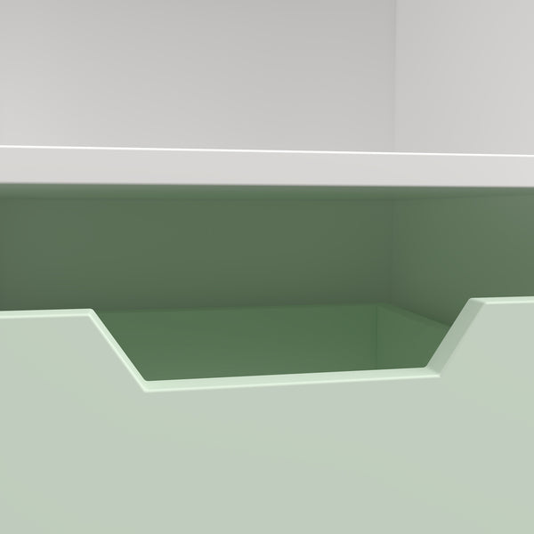 Panca per bambini con scaffale Vipsali 100x99x30 cm Verde menta/Bianco [en.casa]