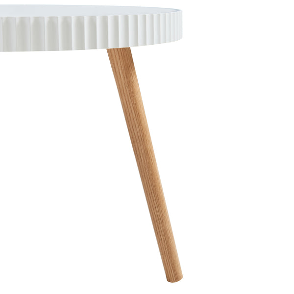 Tavolino Bongard Ø50x45 cm Bianco [en.casa]