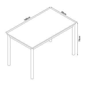 Gruppo da pranzo Lindesberg 5 pz. piano rettangolare Grigio/Marrone chiaro [en.casa]