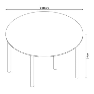 Gruppo da pranzo Lindesberg 5 pz. piano rotondo grigio/marrone chiaro [en.casa]