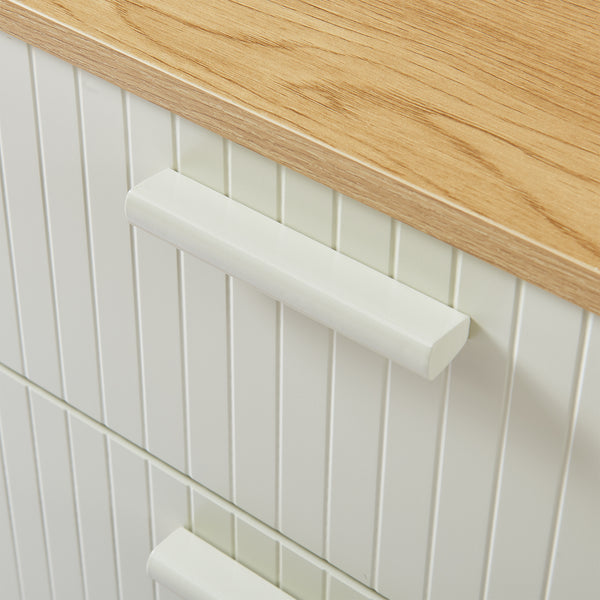 Cassettiera Ferrersp a 3 Cassetti Comò 70 x 60 x 40 cm - Effetto Rovere / Avena Oatmeal [en.casa]
