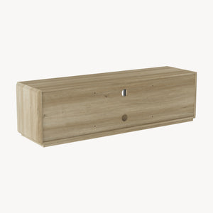 Mobile Porta TV Trömi a 2 Ante e Vani Aperti 150 x 40 x 43 cm - Effetto Rovere/Grigio [en.casa]