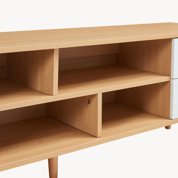 Fernsehschrank Bordkak 140x30x45 cm Eicheoptik/Weiß [en.casa]