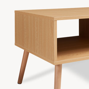 Tavolino Centrale da Caffè Bordkak con Cassetto 100 x 48 x 45 cm - Effetto Rovere / Bianco [en.casa]