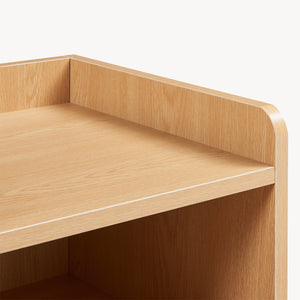 Comodino Bordkak 45x36x34 cm effetto quercia/bianco [en.casa]