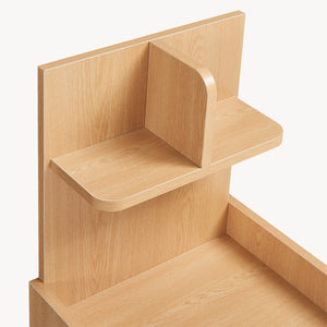 Comodino Bordkak con ripiano 75x35x30 cm effetto quercia/bianco [en.casa]