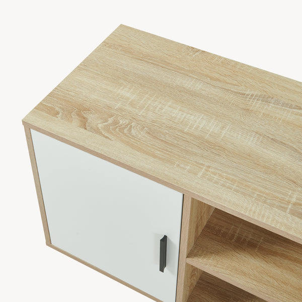 Mobile TV Kenta 120x39x52 cm effetto quercia Sonoma/bianco [en.casa]
