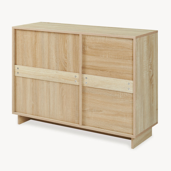 Credenza Kenta 100x35x72 cm effetto quercia Sonoma/bianco [en.casa]