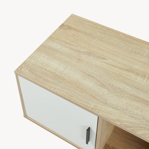 Tavolino Centrale da Salotto Kenta 80x45x40 cm Effeto Rovere Sonoma/Bianco [en.casa]