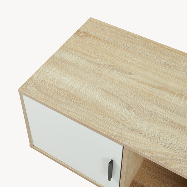 Tavolino Centrale da Salotto Kenta 80x45x40 cm Effeto Rovere Sonoma/Bianco [en.casa]