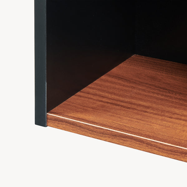 Scaffale da Terra Trond Libreria a 3 Scomparti Aperti 80 x 30 x 23 cm - Nero/Effetto Noce [en.casa]