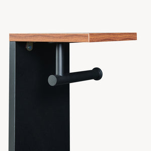 Porta rotolo di carta igienica Trond 60x40x16 cm Nero/effetto noce [en.casa]