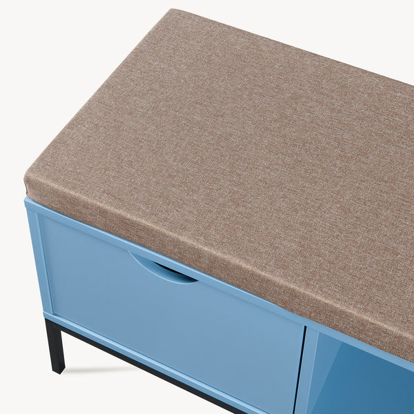 Panca Portascarpe Colwyn con Cuscino Scarpiera con Seduta Imbottita 80 x 40 x 45 cm - Blu [en.casa]