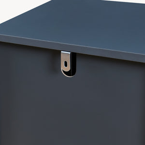 Mobile da Terra Svanes con Anta in Bambù e Ripiani per Bagno 90 x 30 x 30 cm - Grigio Scuro/Naturale [en.casa]
