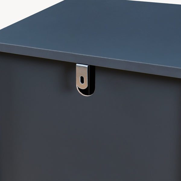 Mobile da Terra Svanes con Anta in Bambù e Ripiani per Bagno 90 x 30 x 30 cm - Grigio Scuro/Naturale [en.casa]