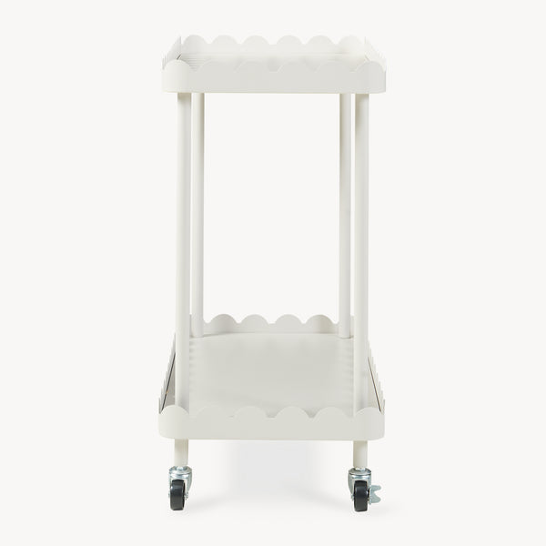 Carrello Portaoggetti Bolmanralu a 2 Ripiani e Rotelle 60 x 61 x 31 cm Struttura in Acciaio - Grigio [en.casa]